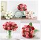 Artificial Roses Fake Flowers 12 Heads Arrangement Silk Bouquet for Home Office Parties Bridal and Wedding Decoration (Red and Pink)